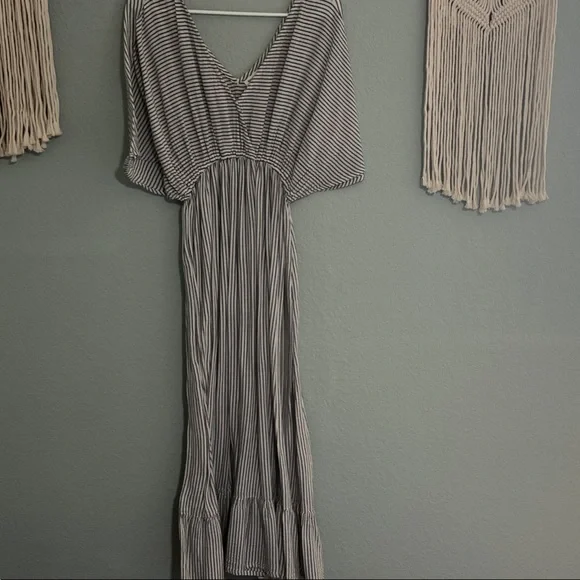 Striped Blue and White Women's Dress - Picture 1 of 3